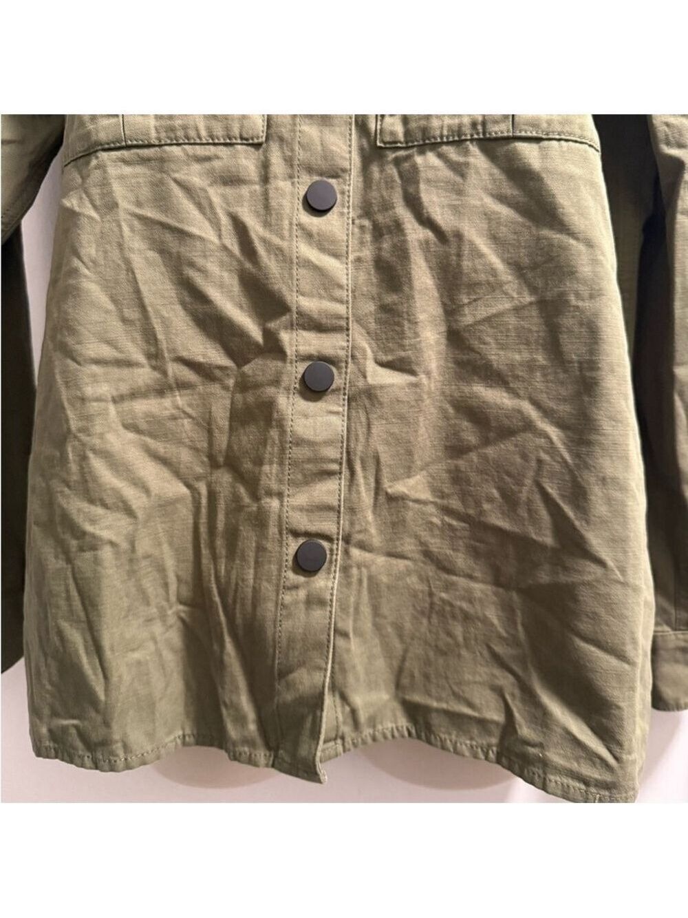 Malibu Bum Army Green Shacket Button-Up Utility Layering Top Small - Picture 5 of 15